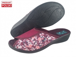 61-29152 ADANEX BIO SILVIA BORDOWE W KWIATKI laczki kapcie klapki profilaktyczne na koturnie  damskie z odkrytymi palcami Adanex Anatomic PU SOLE 37-4