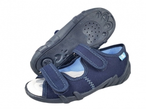 20-33-378P GRANAT ZYGZAK niebieski : WKŁADKI PROFILOWANE : sandałki - sandały profilaktyczne  - kapcie obuwie dziecięce Renbut  26-30