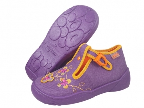 0-674P133 MAXI lila c.żółte :: WKŁADKI SKÓRZANE :: kapcie buciki obuwie wcz.dziecięce  Befado 18-26