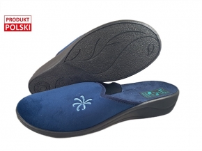 61-29259 ADANEX BIO SILVIA GRANATOWE laczki kapcie klapki profilaktyczne na koturnie  damskie Adanex Anatomic 37-42