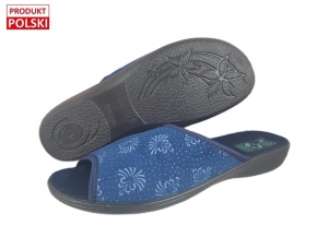61-29787 ADANEX BIO Anatomic Pu Sole GRANATOWE W KWIATKI kapcie klapki profilaktyczne damskie DIANA Adanex  36-42