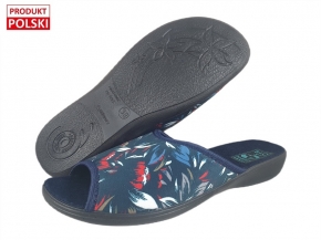 61-29862 ADANEX BIO Anatomic Pu Sole GRANATOWE W KWIATKI kapcie klapki profilaktyczne damskie DIANA Adanex  36-42