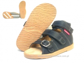8-1002 JEANS c.niebieskie buty-sandałki-kapcie profilaktyczne ortopedyczne przedszk. 26-30  AURELKA