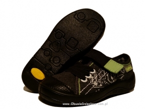 1-251X045 Tim czarno zielone półtrampki na rzep kapcie buciki obuwie dziecięce buty Befado 25-30