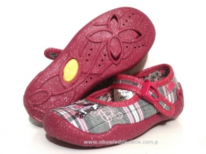 1-119X024 BLANCA różowe w kratkę balerinki czółenka dziewczęce kapcie-buciki obuwie dziecięce Befado  25-30