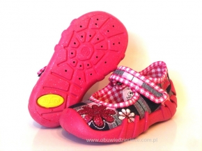 0-109P051 SPEEDY różowe  kapcie-buciki-czółenka-obuwie dziecięce poniemowlęce Befado  20-25