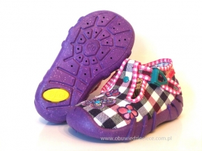 0-110P178 SPEEDY fiolet kratka kapcie-buciki-obuwie dziecięce poniemowlęce Befado  18-26