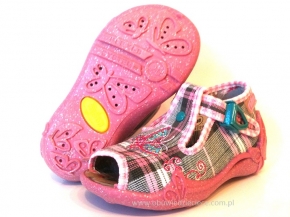 01-213P018 PAPI różowe kapcie-buciki-sandałki obuwie wcz.dziecięce  Befado  20-25