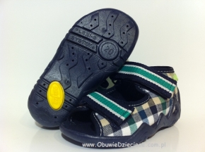 01-250P020 SNAKE czarno zielono białe w kratkę sandalki kapcie buciki obuwie dziecięce wcz.dziecięce  Befado Snake