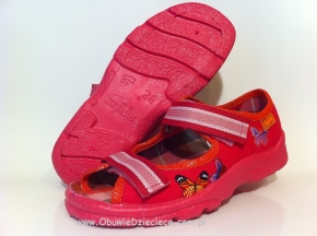 20-969X057 MAX JUNIOR różowe motylki sandałki kapcie, obuwie dziecięce profilaktyczne Befado 25-30