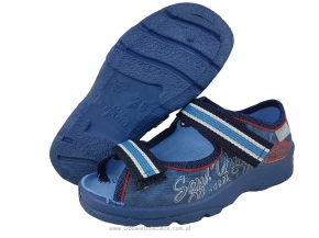 20-969X129 MAX JUNIOR GRANAT NIEBIESKIE sandały, sandałki kapcie, obuwie dziecięce profilaktyczne Befado 25-30