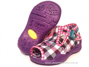 01-213P025 PAPI fioletowe kapcie-buciki-sandałki-obuwie wcz.dziecięce  Befado  20-26
