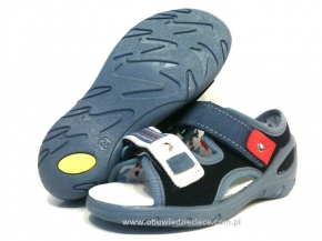 20-065X073 SUNNY granatowe sandałki - sandały profilaktyczne  - kapcie obuwie dziecięce Befado  26-30