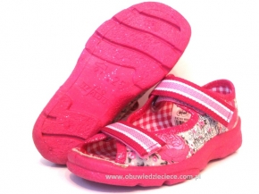20-969X036 szaro różowe sandałki - kapcie dziecięce Befado