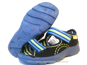 20-969X043 MAX JUNIOR czarne sandałki - kapcie, obuwie dziecięce profilaktyczne Befado