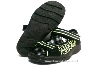 20-969X050 MAX JUNIOR czarne sandałki - kapcie, obuwie dziecięce profilaktyczne Befado