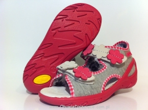 20-065X064 SUNNY szaro różowe sandałki - sandały profilaktyczne  - kapcie obuwie dziecięce Befado  26-30