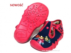 0-110P010 SPEEDY szafirowo różowe kapcie-buciki-obuwie dziecięce poniemowlęce Befado  18-26