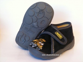 02-297P265 MAXI granatowe kapcie buciki obuwie na rzep wczesnodziecięce buty dla dziecka Befado