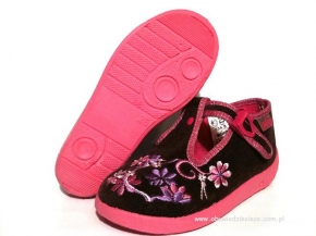 0-554S167 KAY brązowo różowe kapcie-buciki obuwie wcz.dziecięce Befado  18-26