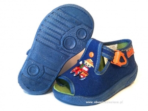 01-631P224 KAY c.niebieskie kapcie buciki sandałki obuwie : WKŁADKI SKÓRZANE : wcz.dziecięce BEFADO  20-26