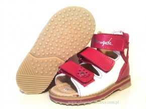 8-1199-1055 biało c.różowe amarantowe buty-sandałki-kapcie profilaktyczne  przedszk. 19-25  Mrugała
