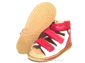 8-1299-1055 biało c.różowe amarantowe buty-sandałki-kapcie profilaktyczne  przedszk. 26-30  Mrugała