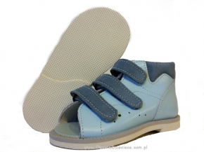 8-BP38MP/B MIGOTKA NIEBIESKIE JASNE kapcie na rzepy sandałki obuwie profilaktyczne przed+szkolne 27-34 buty Postęp