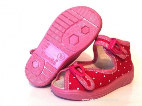 01-6RACZrż różowe sandałki kapcie-buciki wcz.dziecięce+wkładki  Raweks