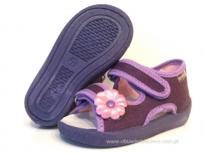 0-13-112 fioletowe sandałki-kapcie wcz.dziecięce Renbut
