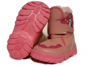 1-24-021rz różowe kozaczki botki zimowe obuwie na rzep dziecięce RENBUT 19-26