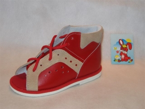 8-BP38MA/A czerwone kapcie-buciki przedszkolne zdrowotne-profila