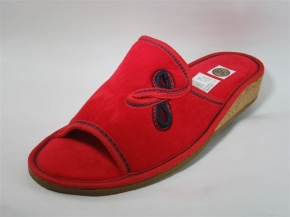 6-no3op czerwone kapcie pantofle papucie aksamitne dziewczęce damskie Nobex