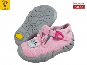 0-110P374N SPEEDY RÓŻOWE BROKAT KRÓLIK :: kapcie buciki obuwie dziecięce poniemowlęce Befado  18-26