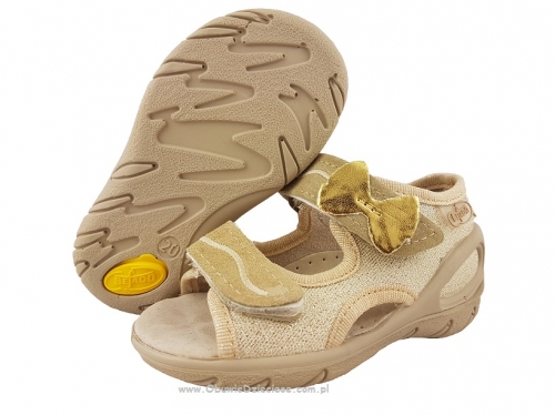 01-065P111 SUNNY ZŁOTE sandałki sandały profilaktyczne kapcie obuwie dziecięce Befado  20-25