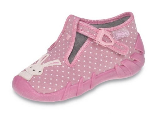 0-110P275 SPEEDY różowe z zajączkiem kapcie buciki obuwie dziecięce poniemowlęce Befado  18-26