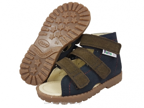 8-1310-70 GRANAT brąz buty-sandałki-kapcie profilaktyczne przedszk. 31-33  Mrugała