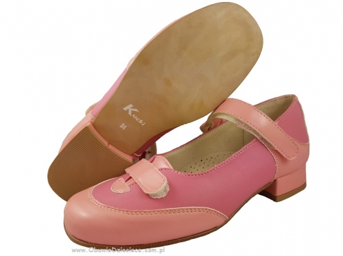 2-k2204rz różowe eleganckie czółenka dziewczęce damskie przedszkolne szkolne buty Kucki 31-36