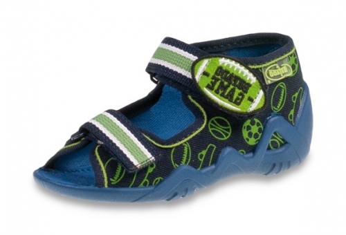 01-250P070 SNAKE GRANATOWO ZIELONE  sandalki kapcie buciki obuwie dziecięce wcz.dziecięce buty Befado Snake