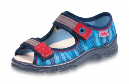 20-969Y111 MAX JUNIOR GRANATOWE sandałki chłopięce : WKŁADKI SKÓRZANE :  kapcie dziecięce Befado Max 31-33