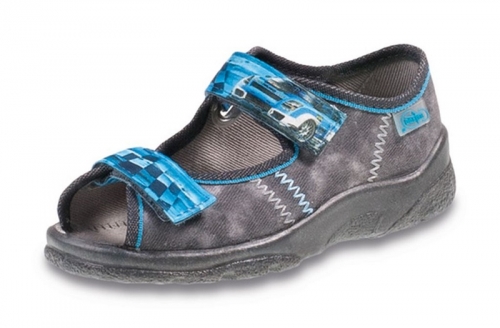 20-969X117 MAX JUNIOR SZARY NIEB. sandały, sandałki kapcie, obuwie dziecięce profilaktyczne Befado 25-30