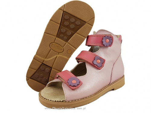 8-B-26jrż BAJBUT jasno różowe buty sandałki trzewiki kapcie ortopedyczne profilaktyczne dziecięce 19-34  Bajbut