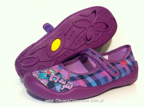 20-114Y059 Blanca fioletowe w kratkę hip hop czółenka dziewczęce kapcie-buciki  obuwie dziecięce  Befado 31-36