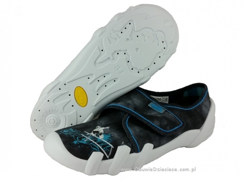 1-273Y076 SKATE szary mazany  z narciarzem kapcie buciki przedszkolne szkolne obuwie dzieciece Befado Skate  31-36