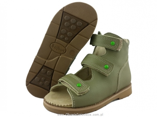 8-B-26jzi BAJBUT jasno zielone buty sandałki trzewiki kapcie ortopedyczne profilaktyczne dziecięce 19-34  Bajbut