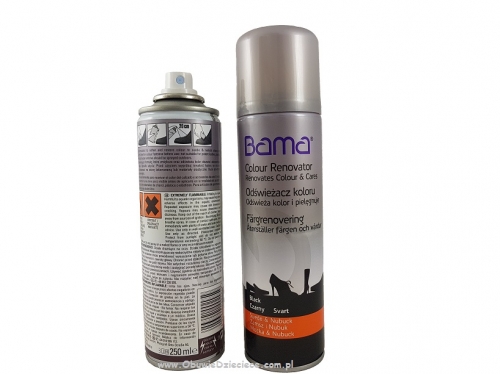 13-S19 BAMA BLACK COLOUR RENOVATOR 250ml - Czarny Spray do odświeżenia i pielęgnacji skór zamszowych i nubukowych   - BAMA DE