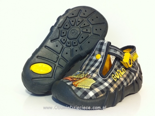 0-110P169 SPEEDY szare kapcie buciki obuwie dziecięce poniemowlęce Befado  18-26