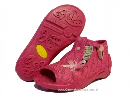 01-213P073 PAPI różowe z kokardką kapcie buciki sandałki obuwie wcz.dziecięce  Befado  18-25