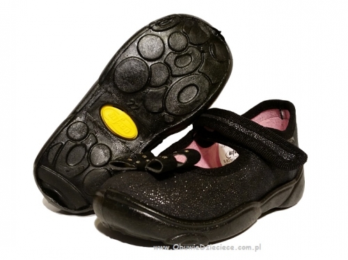 0-802P079 MAXI eleganckie czarne balerinki kapcie buciki obuwie wcz.dziecięce  BEFADO  18-26