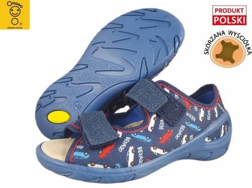 20-063X024 SUNNY GRANAT AUTA  sandałki : WKŁADKI PROFILOWANE : sandały profilaktyczne  - kapcie obuwie dziecięce Befado  26-30